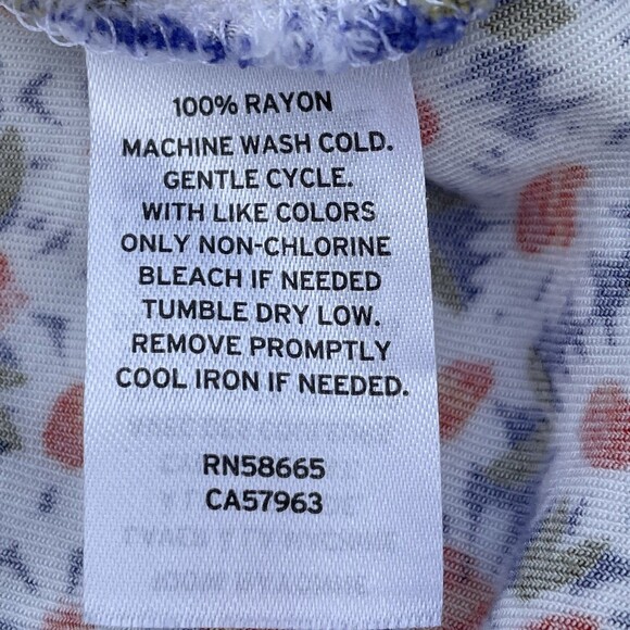 Treasure & Bond Skater Mini Dress Girl’s 14 White Red Floral Spaghetti Strap - Picture 8 of 11